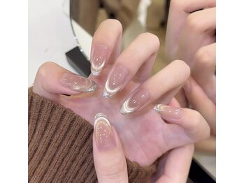 ガラスフレンチネイル