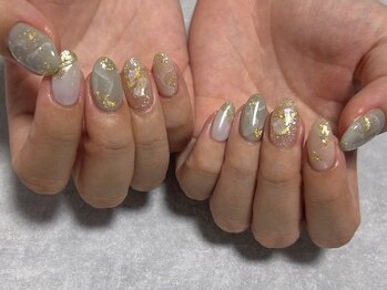 ひまりネイル(ひまりnail)/ニュアンス/大理石ネイル
