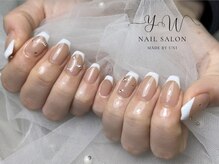 ユーネイル(YW nail)/フレンチ＋パーツ