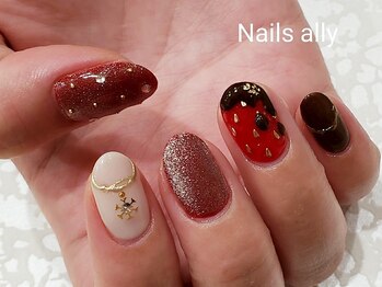 ネイルズアリー 立川店(Nails ally)/バレンタインネイル×いちご