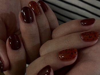 ルカ 原宿(lux)/ボルドー × テラゾーネイル