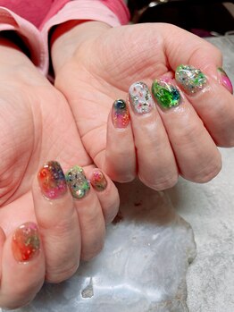 ステムネイル 下北沢(stem nail)/押し花 カラフル