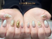 リームサロン 池袋店(LYYM SALON)/ゴールドアクセント大人ネイル