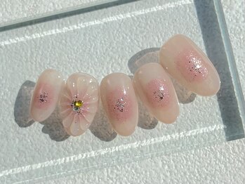 チークフラワーネイル