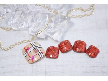 ラルネイル 大宮(Lull. nail)/バーバリーチェック＊ハートホロ