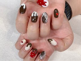 バレンタインネイル