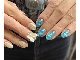 ラメワンカラー＋パーツ♪