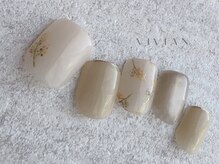 ヴィヴィアン ネイル(Vivian nail)/ミモザ　手書きフラワー