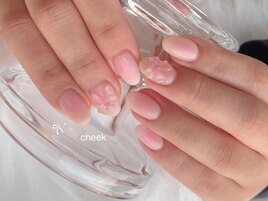 うるチーク×リボンネイル