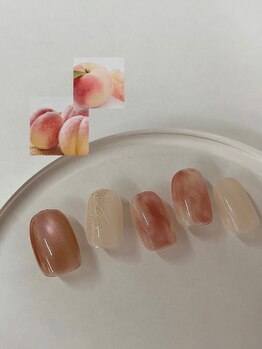 桃ネイル　¥7300