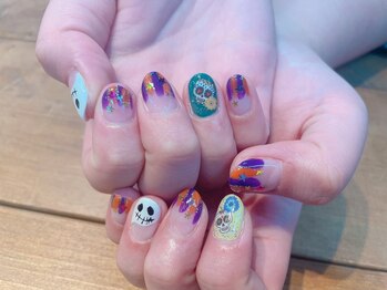 アトリエ ツメ(atelier TsuMe)/ハロウィンネイル/おばけアート