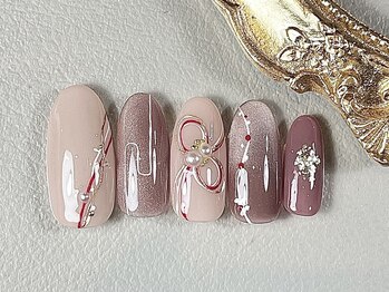 プロモート 岡山城下店(Promote)/お正月ピンクネイル【岡山】