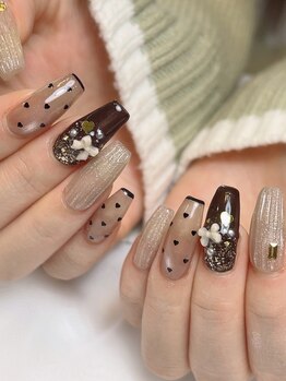 バレンタインネイル