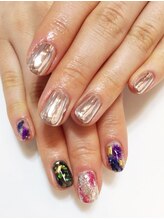 クリスタルネイル ボンベルタ橘店(CRYSTAL NAIL)/ミラー×うねうね