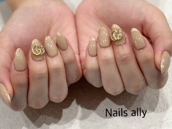 ネイルズアリー 立川店(Nails ally)/ブランドネイル×ラメ×フレンチ