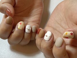 秋ネイルinたぬき！