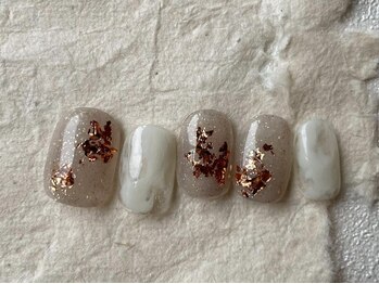 アイネイルズ 梅田店(I nails)/シンプルきらきら箔冬¥7700
