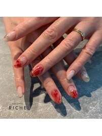 上品赤べっ甲ニュアンスネイル