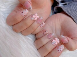 ガーリー ドット リボン