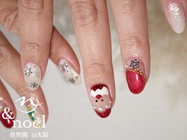 クリスマスネイル レッド