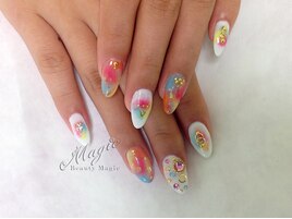 ネオンからー　タイダイネイル