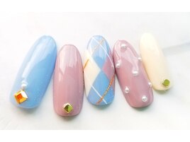 ふんわりアーガイルネイル