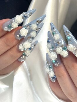 プルメリア アシュリー 大宮(Plumeria Ashliy)の写真/【ジェルチップ10本長さだし+持ち込みデザインゴージャスコース¥11,500～】キャラや推しカラーなど自由に★