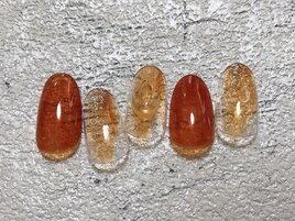 6月定額A オレンジネイル