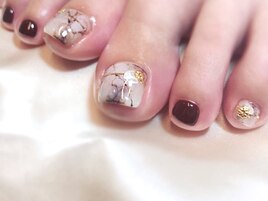 秋冬大理石ネイル☆