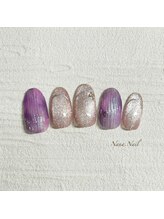 ナナネイル(Nana.Nail)/ワイヤーフレンチ風×宝石バカラ