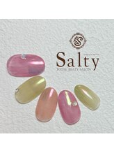 ネイルアンドアイラッシュサロン ソルティ 寺田町(salty)/ミラーフレンチネイル