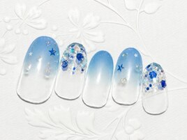 うるちゅる涼しげしずくネイル