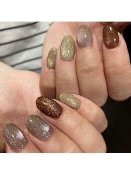 キイコネイル(kiiko.nail)/グレージュブラウンマグネット