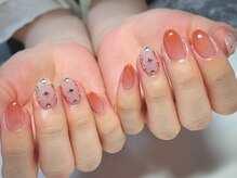 ネイルサロン デンティ(Dentty)/オレンジ×ビジュー