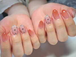 オレンジ×ビジュー