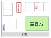 駐車場は1台止まっている前に縦列駐車となります。