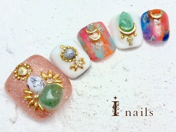 アイネイルズ 横浜WEST店(I-nails)/エスニック天然石　13500円
