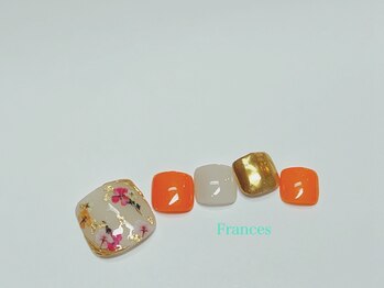 フランセス(Frances)/フット 押し花ネイル