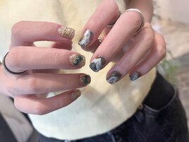 非対称ネイル☆M+M/M+L/L+L