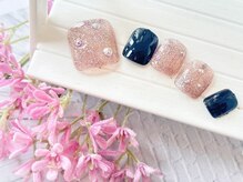 ネイルサロン&スクール ジーナ(GINA)/ピンクラメ×ネイビー