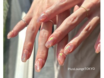 プルースラウンジ トウキョウ(Plus Lounge TOKYO)/オーロラぷっくりネイル♪[原宿]