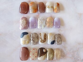 ネイルサロン バリ(BALI)の写真/大人気の8種類の定額コース☆【定額デザイン/¥5940】ニュアンス系、ミラーアート系・流行りのデザイン♪