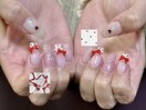 バレンタインネイル