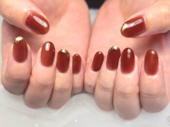 ネイルバイピヌ(nail by pinu)/ワンカラー×ミラー