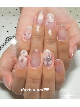 フロージュ ネイル(florjyu nail)/水光マグニュアンスフラワーnail