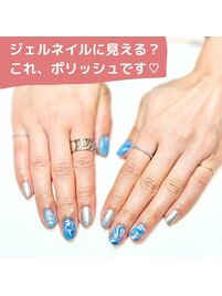 ウォーターマーブルネイル♪