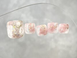 ピンク×キラキラネイル