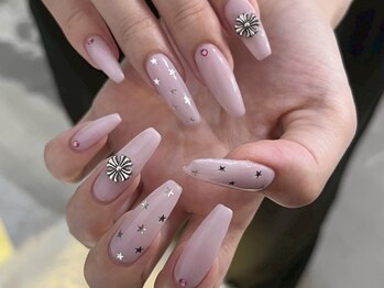ネイルメゾン 渋谷店(NAIL MAISON)/y2ピンク星ドットクロム¥6980
