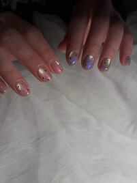 春ネイル　マグネットネイル