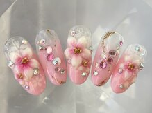 ラリュールネイル(L'Allure nail)/ピンク桜ネイル￥9200
